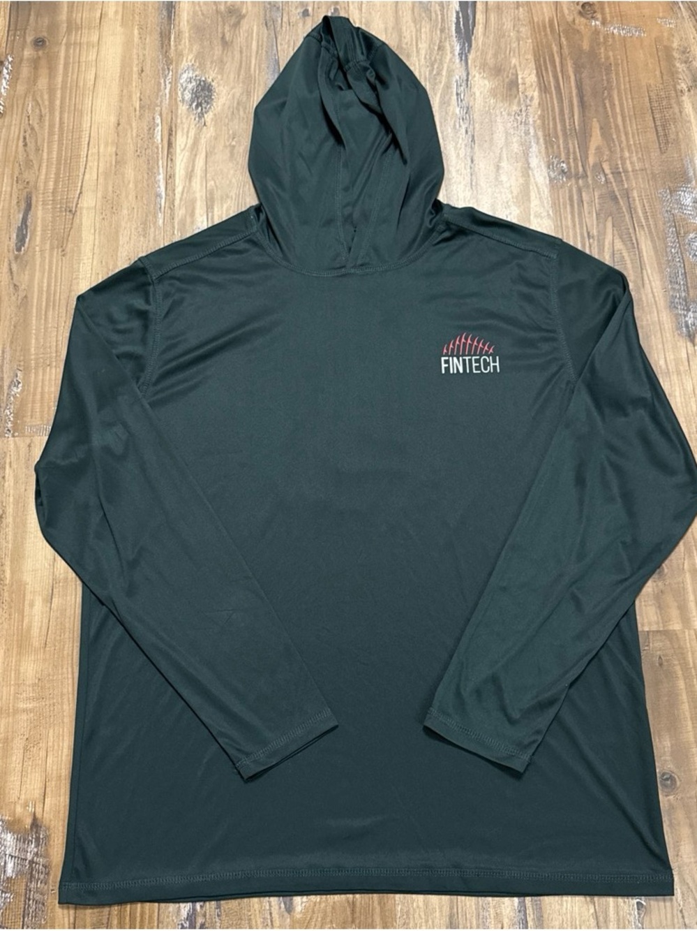 Fintech Black Hooded Performance Long Sleeve